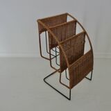 Porte revue rotin et métal Raoul Guys années 50