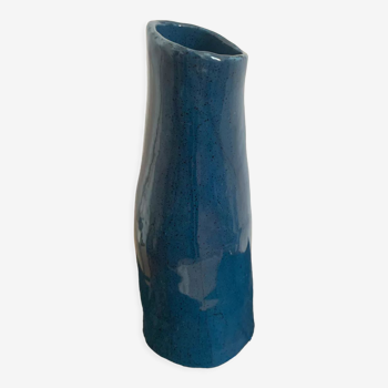 Vase bleu canard artisanal en céramique