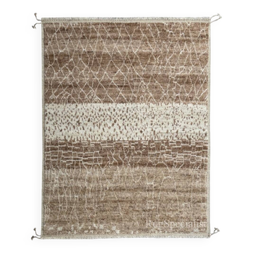 Modern Moroccan Design Berber Rug. 100% Wool. Handknotted Beni Ourain Carpet