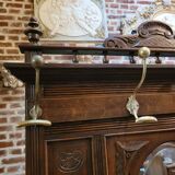 Old oak cloakroom or coat rack