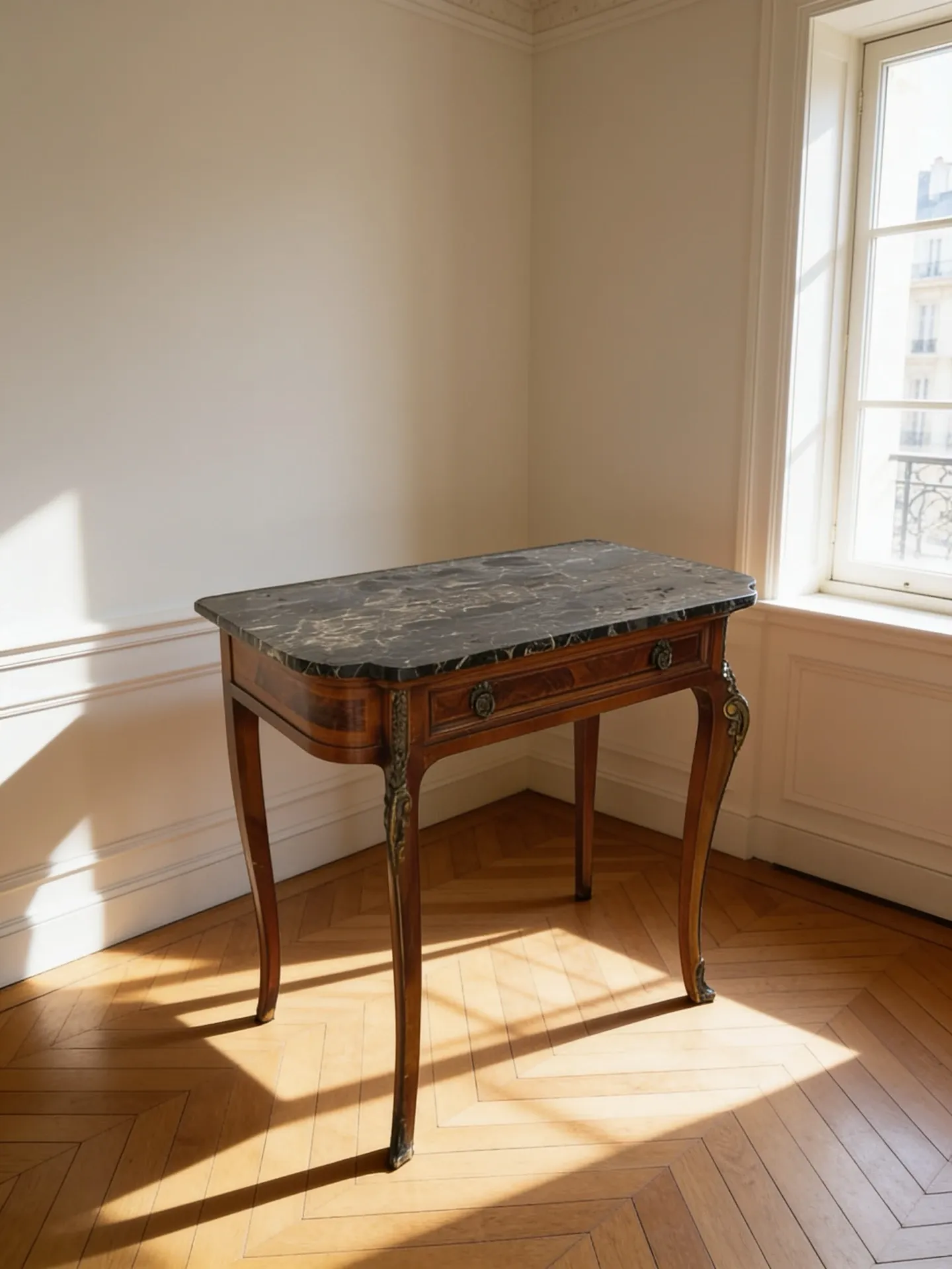 Console Table with Marble Top – 19th Century