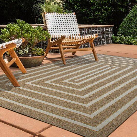 Tapis en jute à motif géométrique 120 x 160 cm