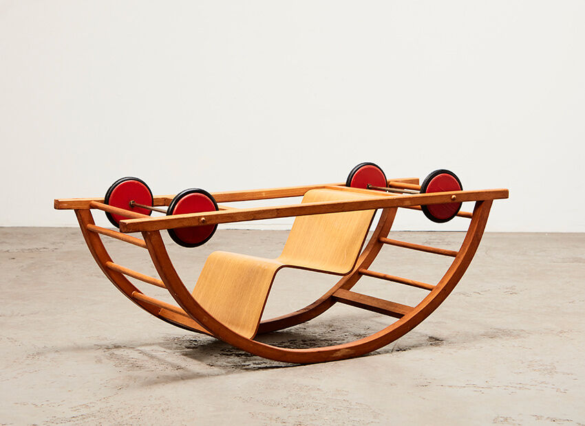 Hans Brockhage Kids Car / Rocking Chair for Siegfried Lenz 1950s