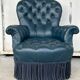 Armchair Napoleon III leather Chesterfield way, late nineteenth