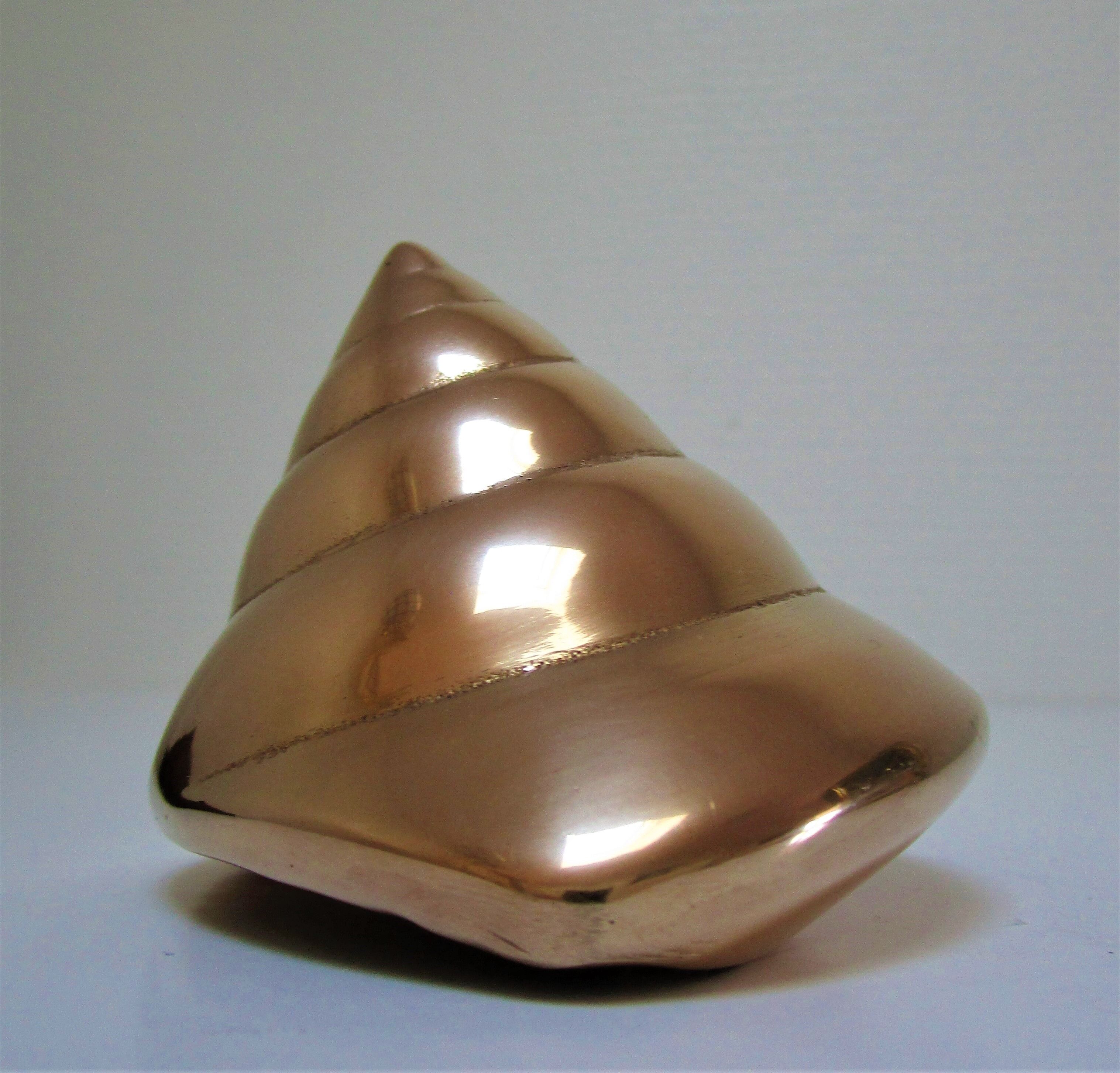 Vintage solid brass shell sculptural paperweight
