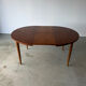 Scandinavian design extendable round table in teak, Danish manufacture.