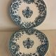 10 plates in old blue earthenware Terre de Fer Léon Graves model Louis XVI 20th century