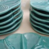 Oyster service Fish in faience barbotine 1950s