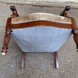 Imperial armchair in mahogany and grey velvet from the 19th century