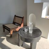 Quadripod coffee table in black monoxyl solid wood