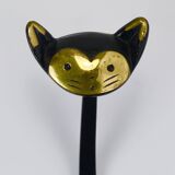Animal wall hook in brass by Walter Bosse, Cat Zoo by Herta Baller, Austria, 1950s.