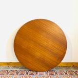 Table à manger ronde scandinave en teck avec rallonges