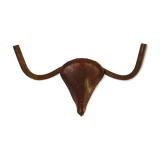 Brutalist bull head sculpture