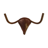 Brutalist bull head sculpture