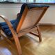 Fauteuil Jindrich Halabala en bois et canne, années 1930