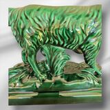 Grande sculpture de setter irlandais en porcelaine de collection Art déco