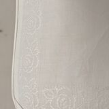 6 squares of damask fabric outline of roses embroidered satin thread