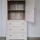 Vintage storage cabinet old Parisian furniture linen dresser white wood