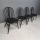 Vintage ebonized ercol dining chairs, 1950s