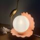 Vintage pink ceramic shell lamp