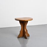 Wall-mounted table in solid wood, French Alps, around 1970.