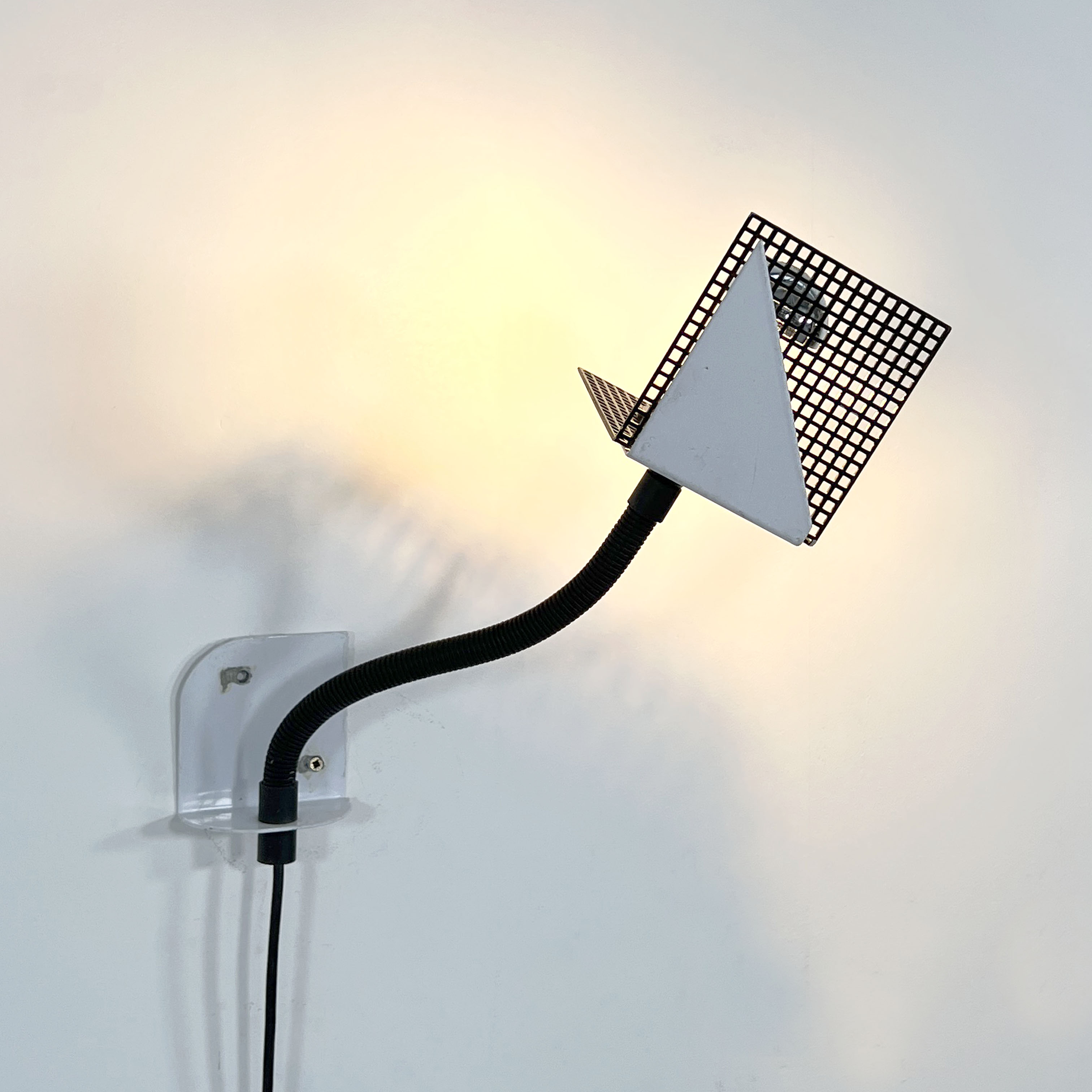 Adjustable metal wall lamp with geometric shapes, 1980