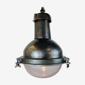 GAL steel suspension lamp with round glass