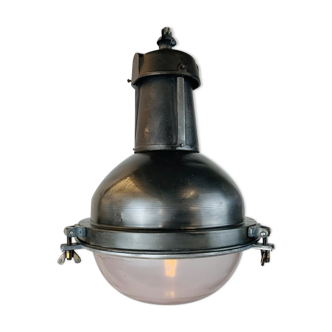 GAL steel suspension lamp with round glass