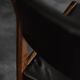 Modern vintage Scandinavian chairs in rosewood and black leather from the mid-century by Bramin, set of 3.