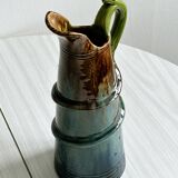 Pitcher in handcrafted enameled ceramic
