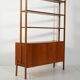 Scandinavian teak bookcase with pull-out desk