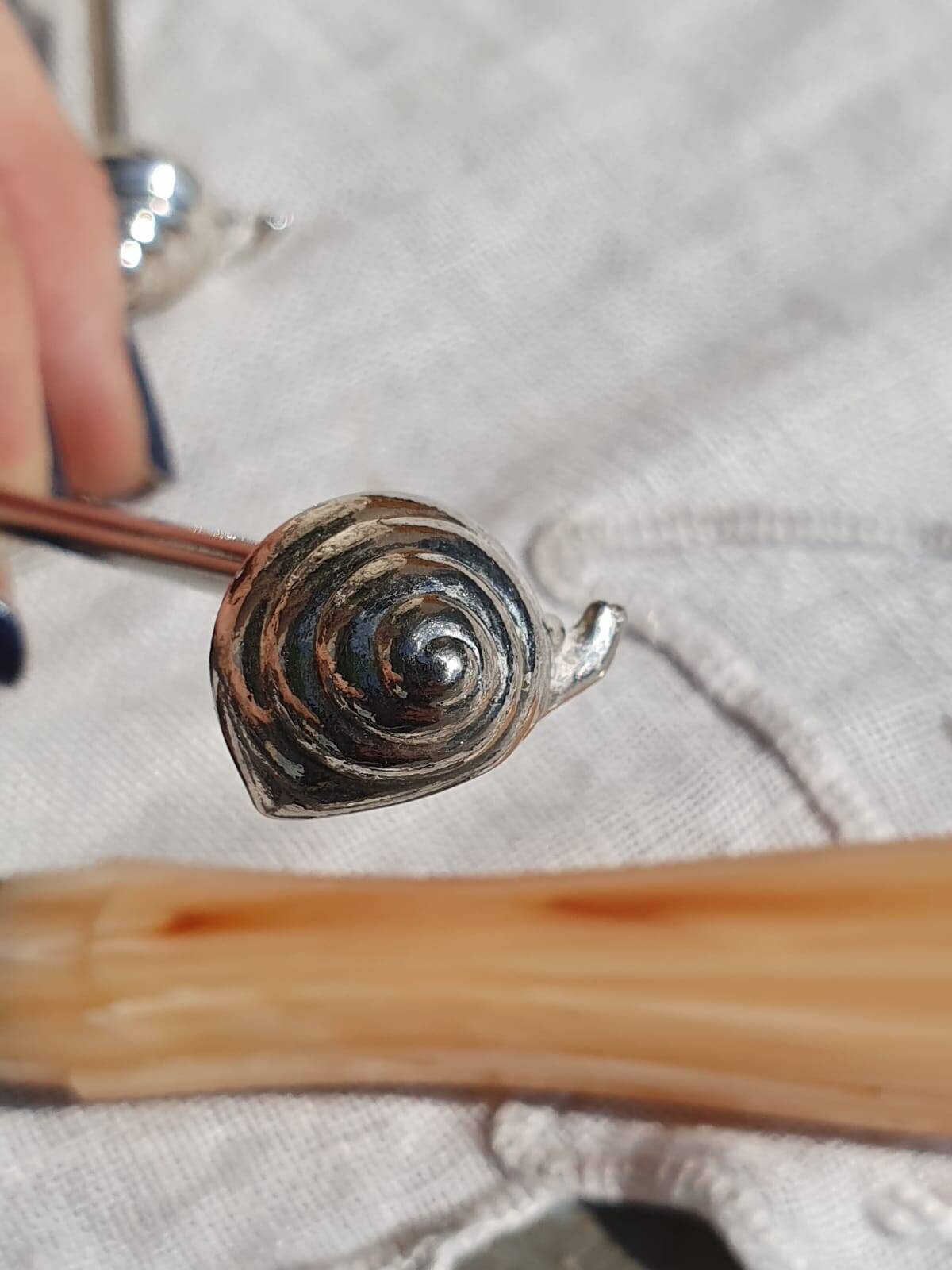 expensive silver metal snail door