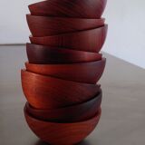 Set of 8 cups in exotic wood
