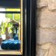Antique Louis-Philippe black mirror, 75.5cm/48.5cm, trumeau style