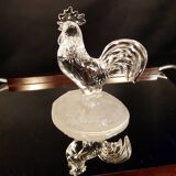 Glass rooster paperweight