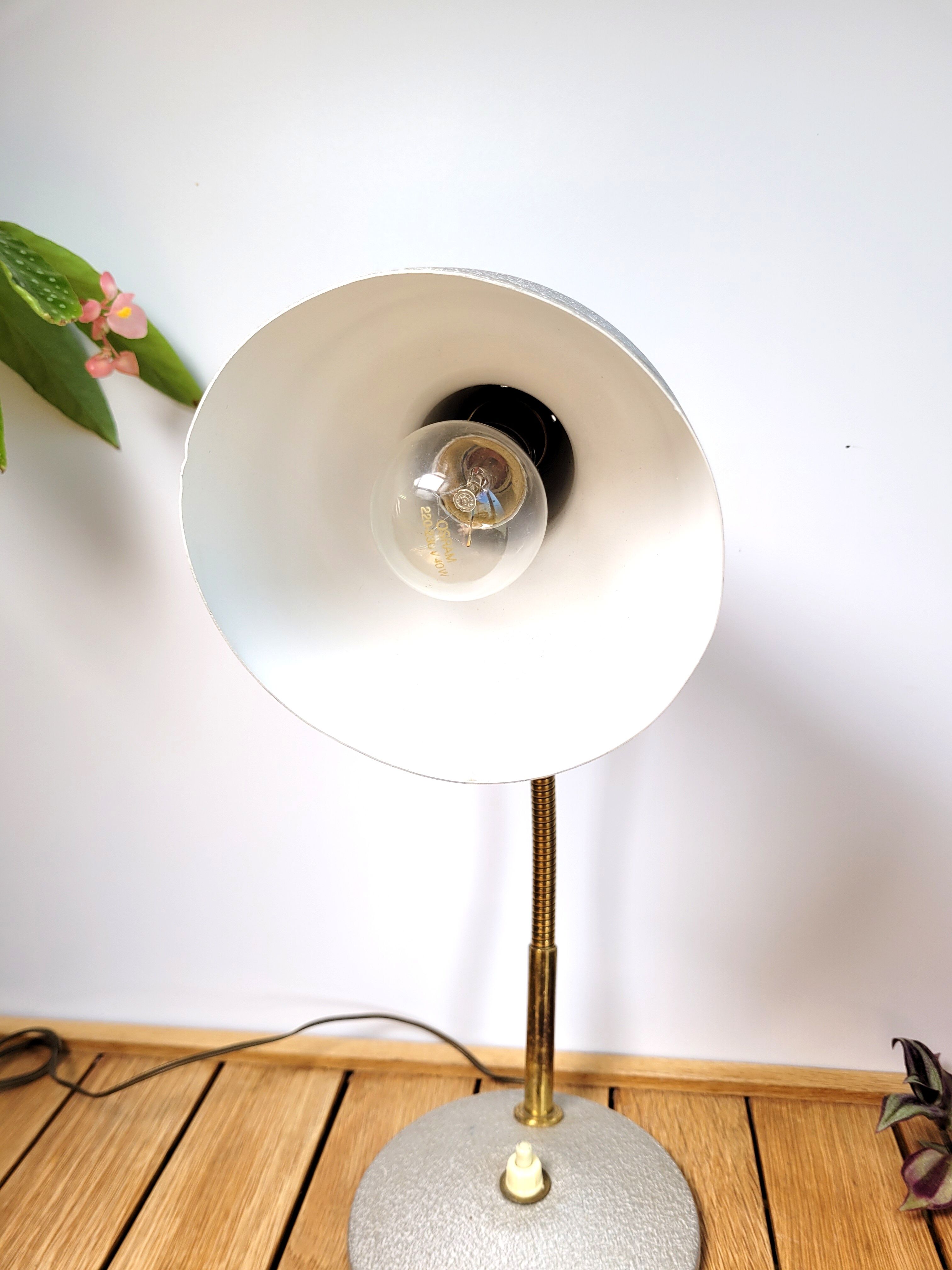 Flexible lamp alu & gold 1970