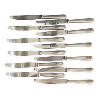 Christofle Set of 12 silver metal knives.