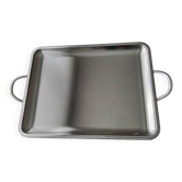 Service tray Létang and Rémy in satin stainless steel 35 x 45 cm