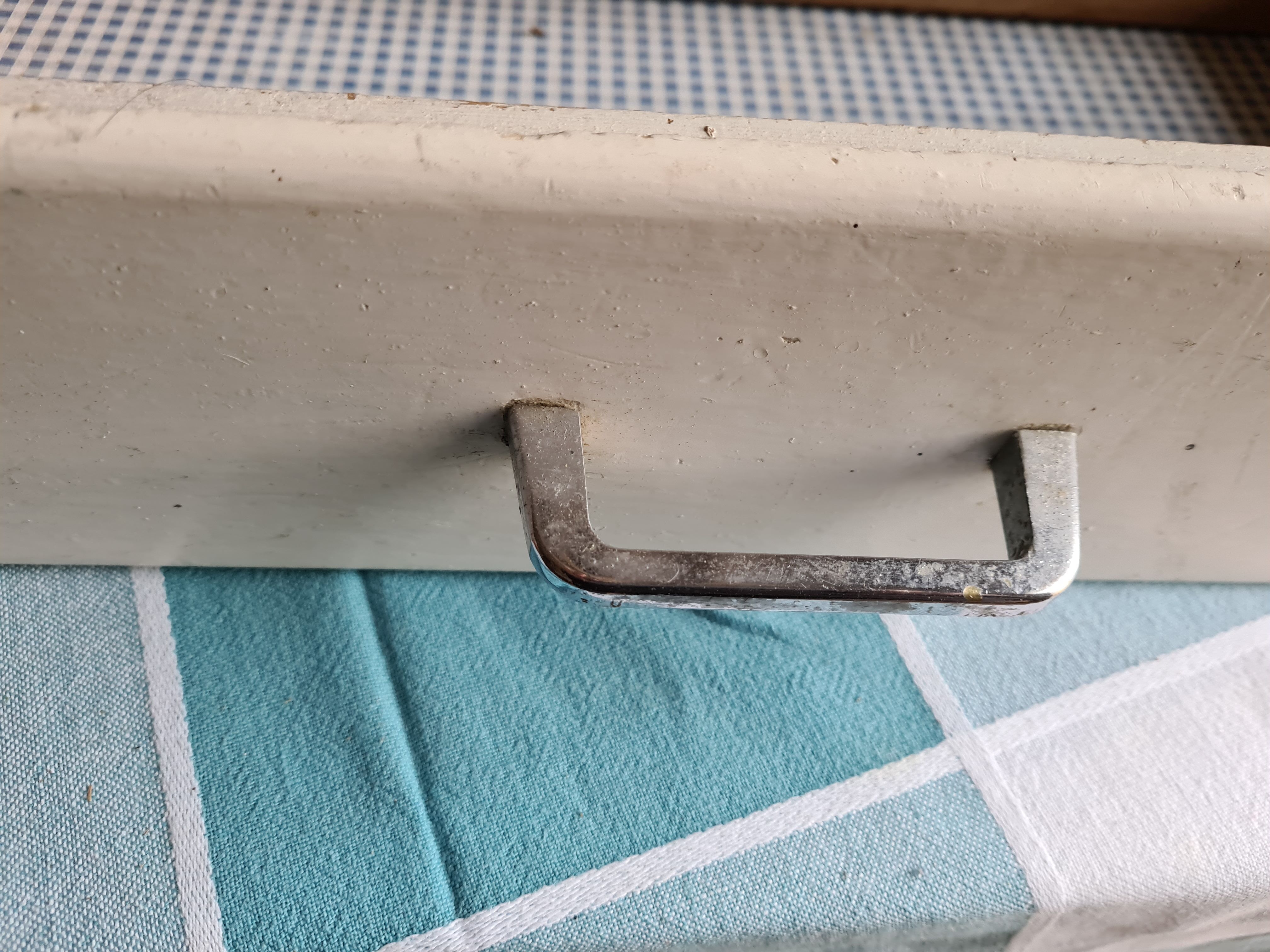 Old two compartment drawer