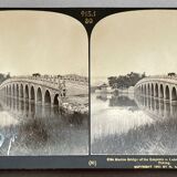 Old photography stereo, stereograph, luxury albumine 1903 marble bridge of the Empress, China