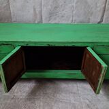 Small low buffet / TV cabinet in green patina