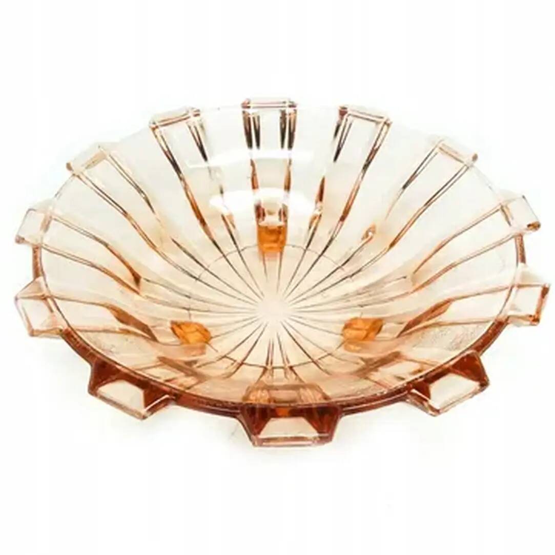 Art Deco fruit bowl, glass, Val Saint Lambert, Belgium, 1950s