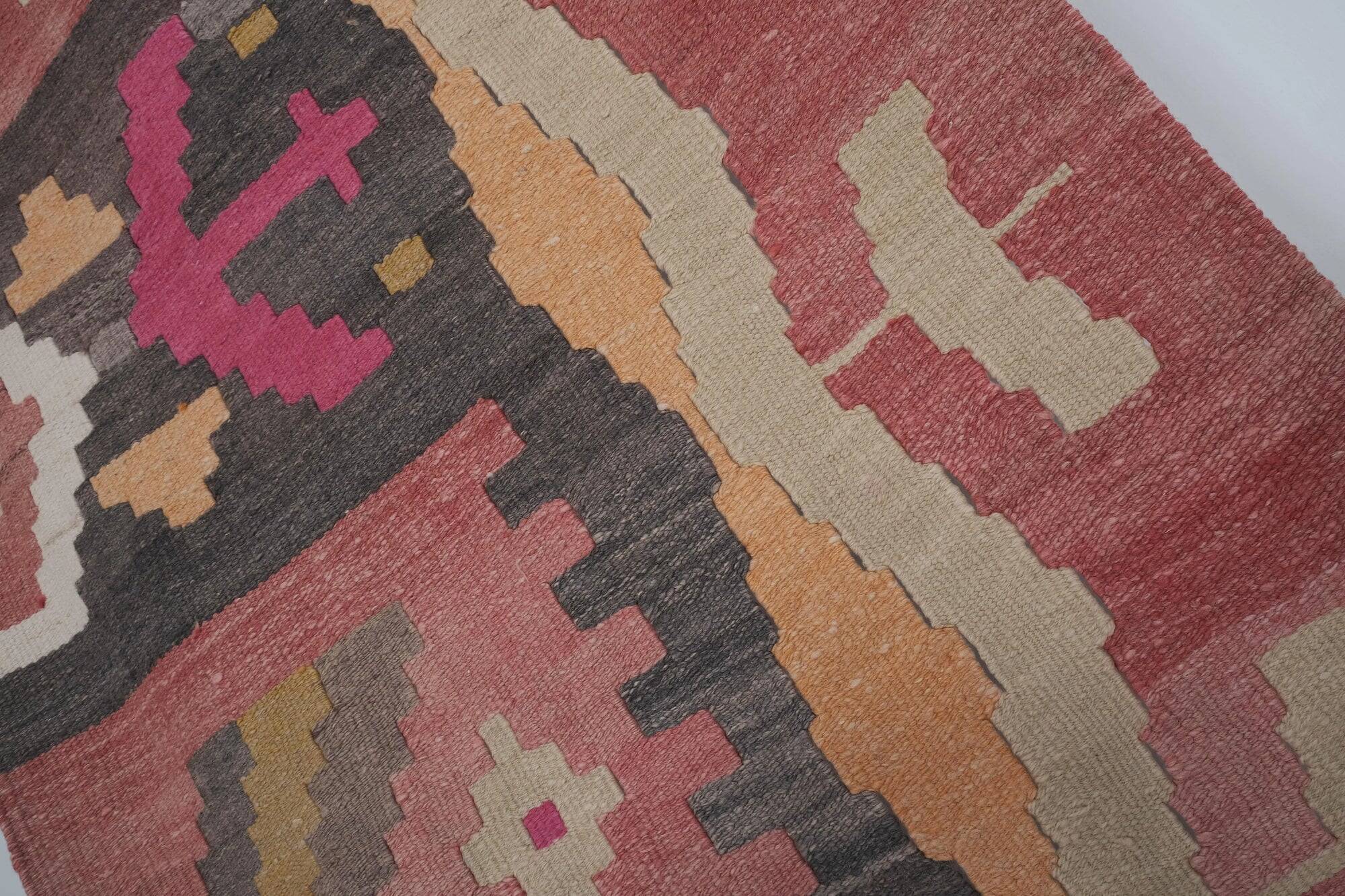 Vintage Turkish hallway rug 77x642 cm
