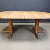 Table de salle à manger extensible XL en pin, style Rainer Daumiller, années 1970