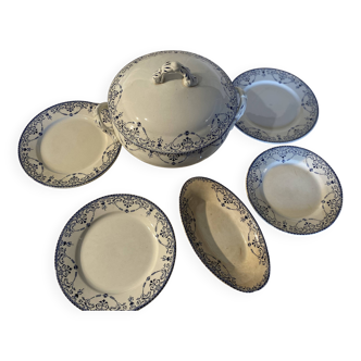 Soupière et assiettes France HB&cie Terre de fer