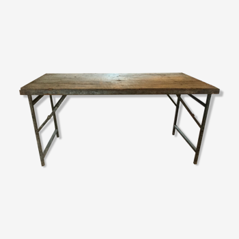 Iron and old wood table