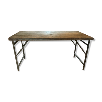 Iron and old wood table