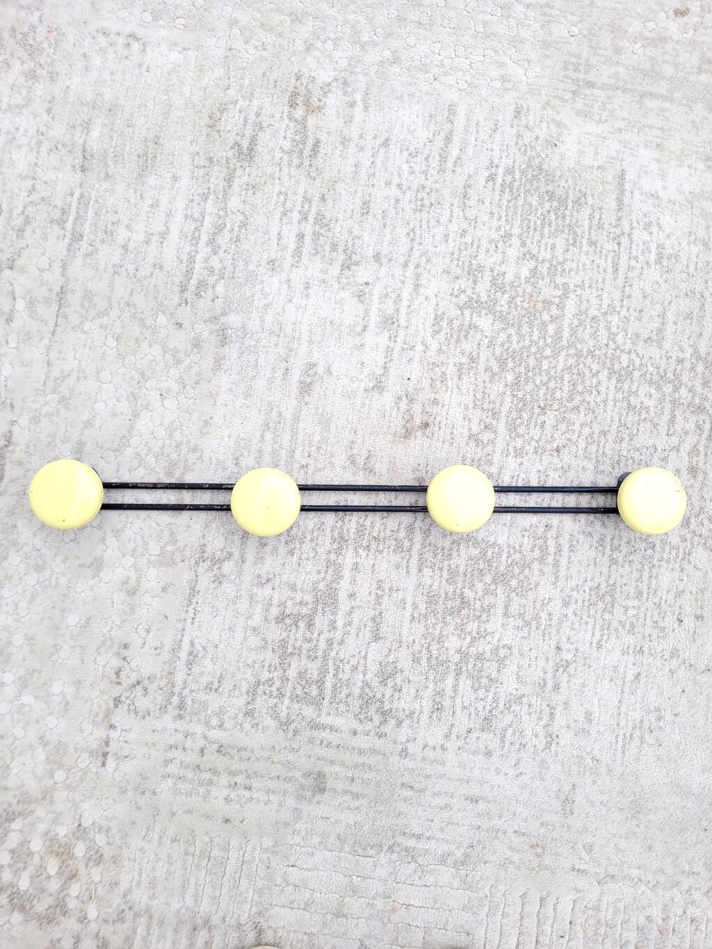 60s yellow wall coat rack 4 pieces