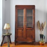 Parisian glass cabinet in solid walnut