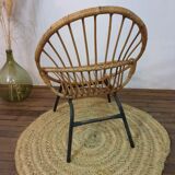 Osier basket armchairs in bamboo rattan